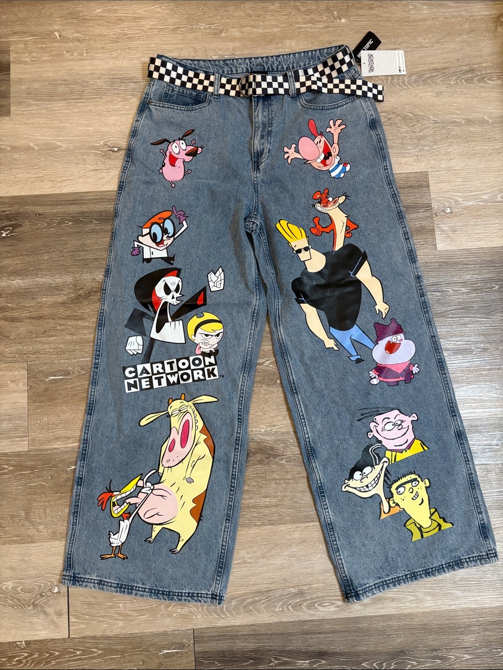 NWT Cartoon Network Classic Character Lt Wash Denim Wide-Leg Jeans Sz 15